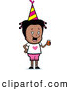 Clip Art of a Happy Black Girl Holding a Beverage at a Birthday Party by Cory Thoman