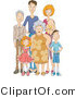 Clip Art of a Happy Extended Family Standing Together by BNP Design Studio