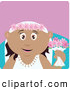 Clip Art of a Happy Hispanic Bride Woman Holding Flowers by Dennis Holmes Designs