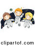 Clip Art of a Happy White Children Astronauts by BNP Design Studio