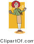 Clip Art of a Preppy Red Haired School Girl by Andy Nortnik