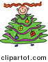 Clip Art of a Red Haired Girl with a Christmas Tree Body by Prawny