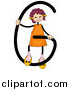 Clip Art of a Stick Girl with Letter G by BNP Design Studio