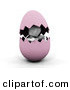 Clip Art of a White Man Peeking out from Inside of a Cracked Pink Easter Egg by KJ Pargeter