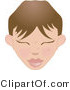Clip Art of a Woman's Face with Bangs with Her Eyes Shut by AtStockIllustration