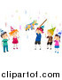 Clip Art of Birthday Kids and a Pinata by BNP Design Studio