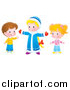 Clip Art of Caucasian Children Holding Their Arms Open by Alex Bannykh