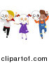 Clip Art of Happy Halloween Kids with Skull Masks by BNP Design Studio