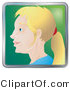 Clip Art of People Internet Instant Messenger Avatar of a Blond Woman with Her Hair in a Pony Tail by AtStockIllustration