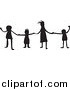 Clip Art of Silhouetted Kids Holding Hands by Prawny